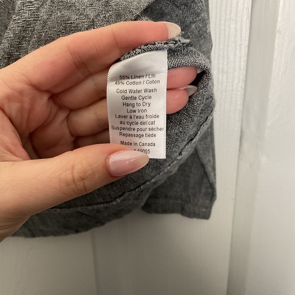 Gray Linen Blouse - Picture 5 of 6